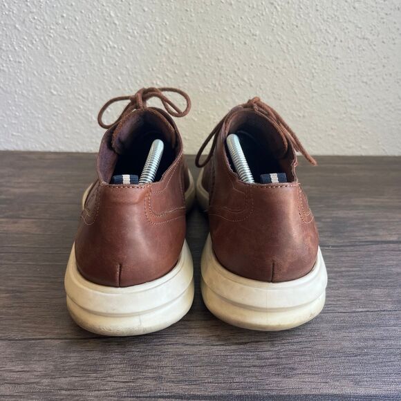 Cole‎ Haan Grand Plus Mens Size 11 Shoes British Tan Leather Wingtip Oxfords - Picture 3 of 7